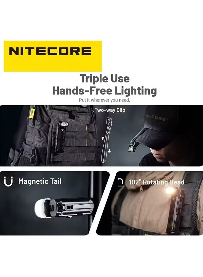 نايت كور مصباح يدوي NITECORE EDC09 للاستخدام اليومي، يتميز بمؤشر تجسيد لوني عالٍ، وثلاث درجات حرارة لونية قابلة للتعديل حتى 102 درجة، ومنفذ USB-C قابل لإعادة الشحن، وبطارية ليثيوم أيون مدمجة. - Image 3